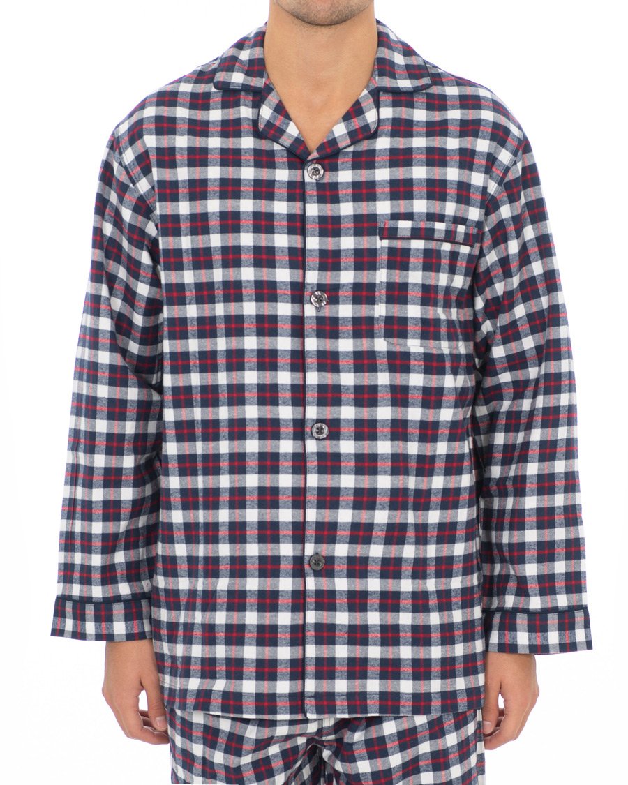 Herren | Schlafanzüge & Bademäntel | Brooks Brothers | Classic Tartan Flannel Pyjamas Navy/Red