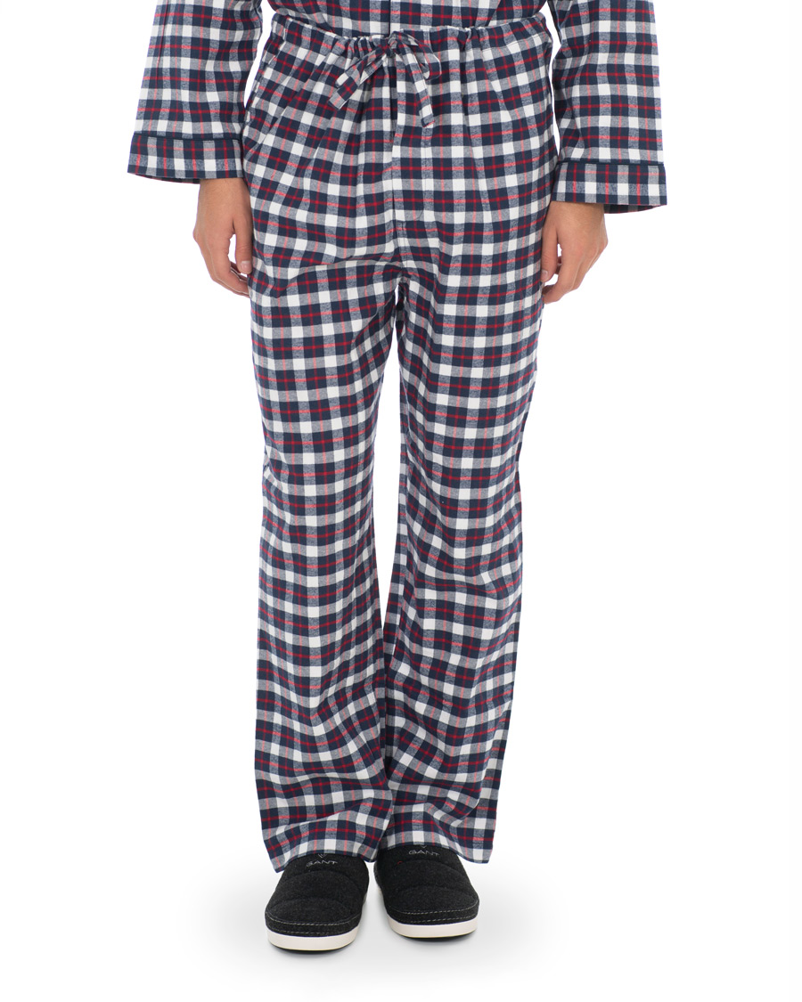 Herren | Schlafanzüge & Bademäntel | Brooks Brothers | Classic Tartan Flannel Pyjamas Navy/Red