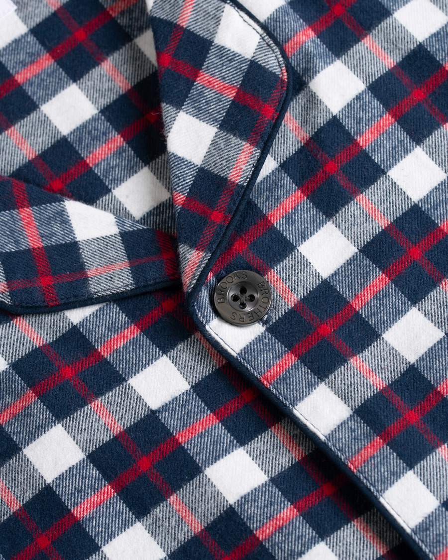 Herren | Schlafanzüge & Bademäntel | Brooks Brothers | Classic Tartan Flannel Pyjamas Navy/Red