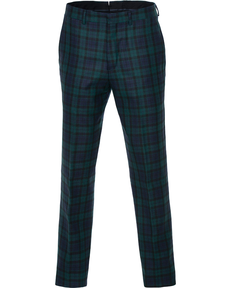 Herren | Hosen | Brooks Brothers | Blackwatch Tartan Trousers Blue/Green