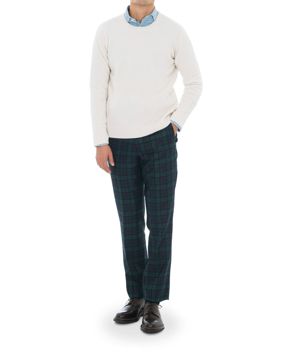 Herren | Hosen | Brooks Brothers | Blackwatch Tartan Trousers Blue/Green