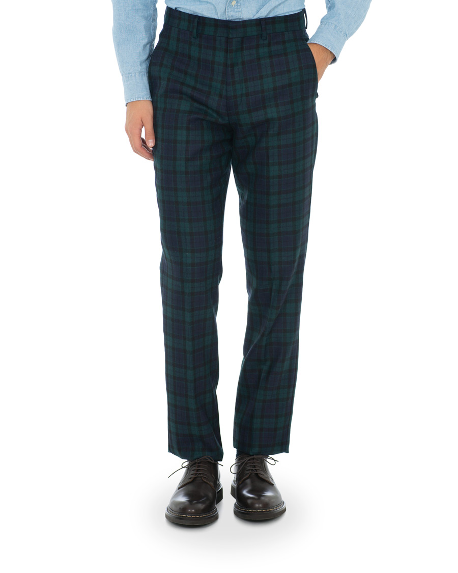 Herren | Hosen | Brooks Brothers | Blackwatch Tartan Trousers Blue/Green