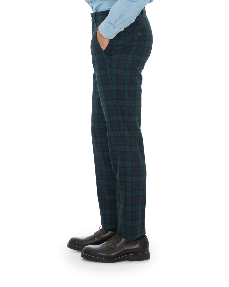 Herren | Hosen | Brooks Brothers | Blackwatch Tartan Trousers Blue/Green