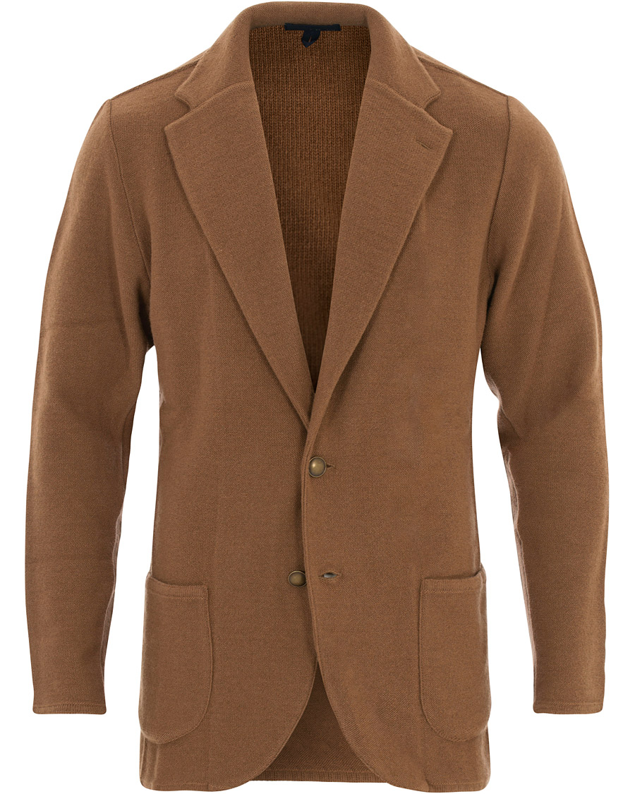 Herren | Sakkos | Lardini | Knitted Wool Blazer Brown