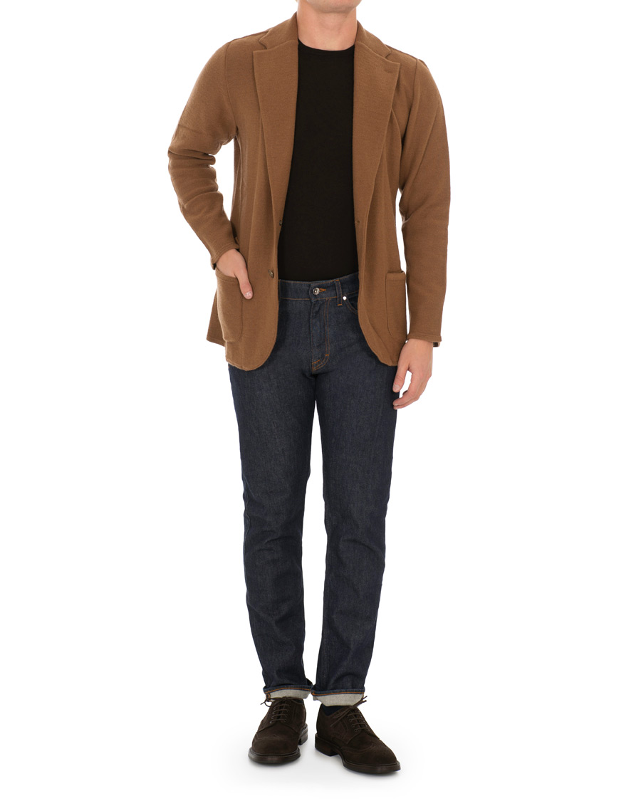 Herren | Sakkos | Lardini | Knitted Wool Blazer Brown