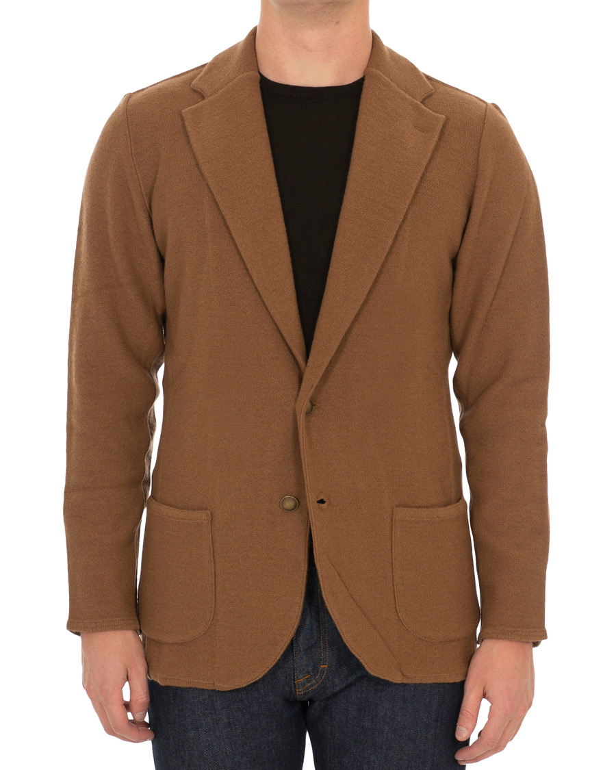 Herren | Sakkos | Lardini | Knitted Wool Blazer Brown