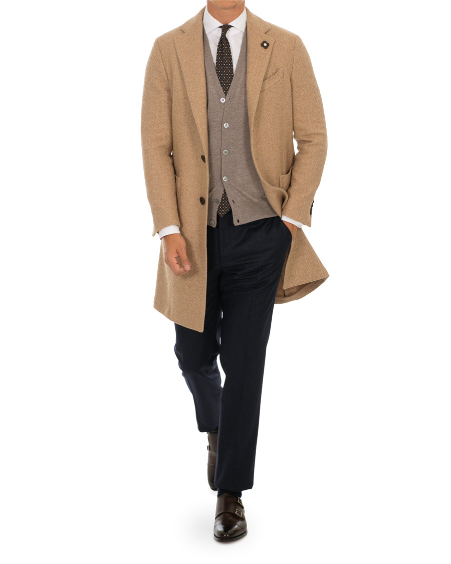 Herren | Jacken | Lardini | Three Roll-Two Patch Pocket Wool Coat Beige