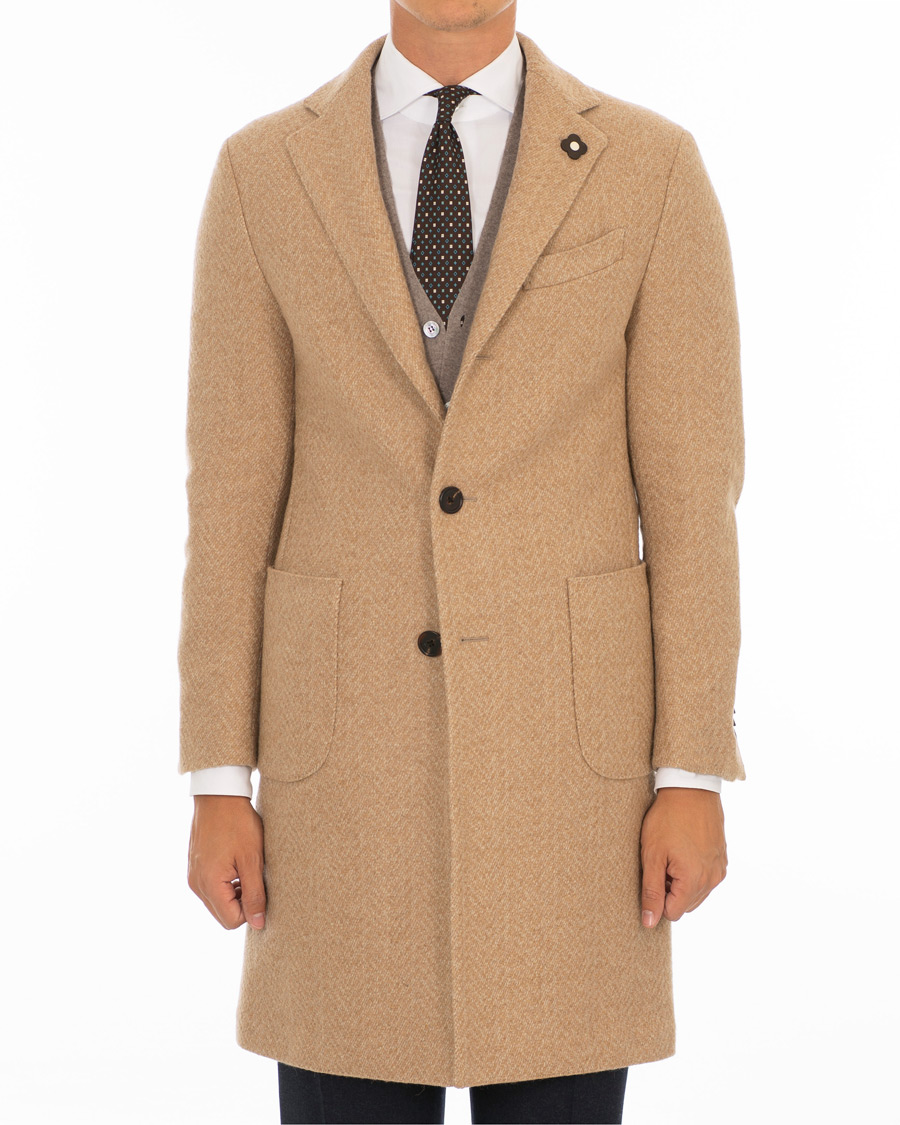 Herren | Jacken | Lardini | Three Roll-Two Patch Pocket Wool Coat Beige