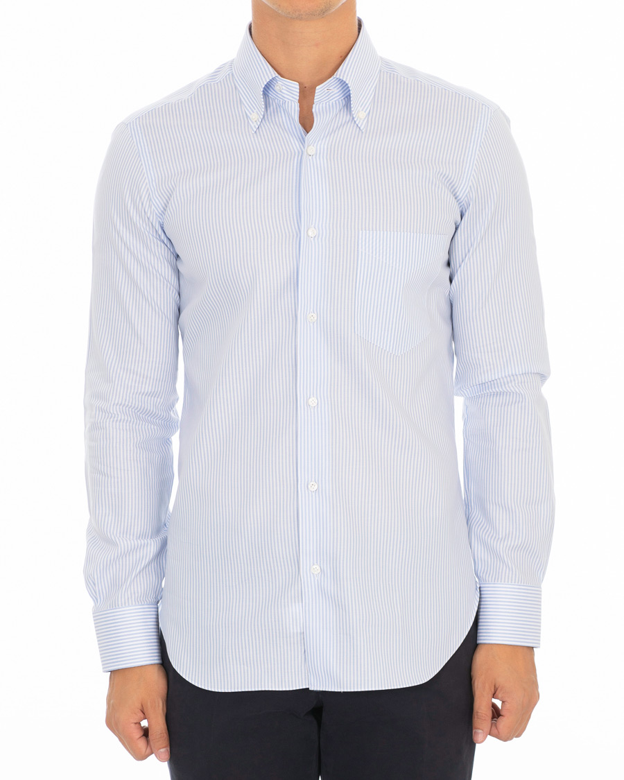 Herren | Hemden | Barba Napoli | Slim Fit Oxford Button Down Shirt Blue Striped