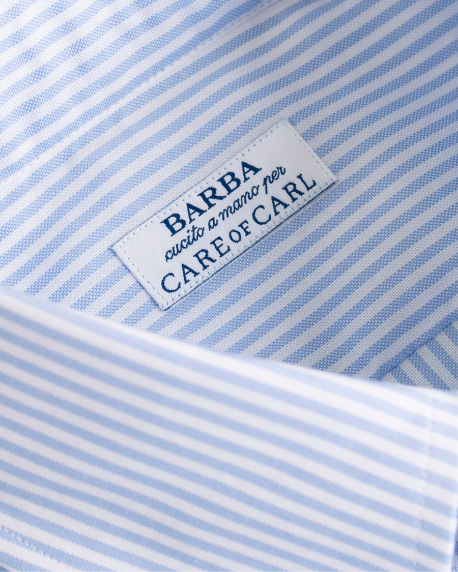 Herren | Hemden | Barba Napoli | Slim Fit Oxford Button Down Shirt Blue Striped