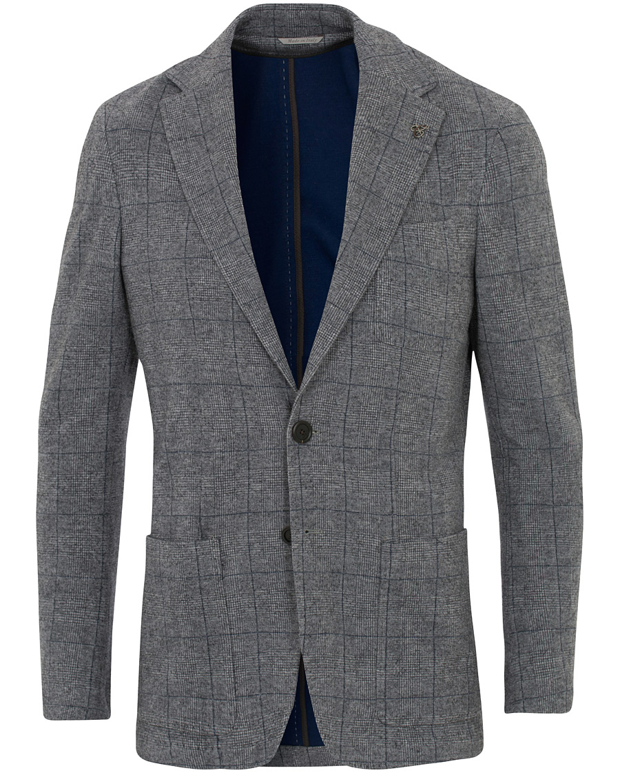 Herren | Sakkos | Canali | Glencheck Jersey Blazer Grey Melange