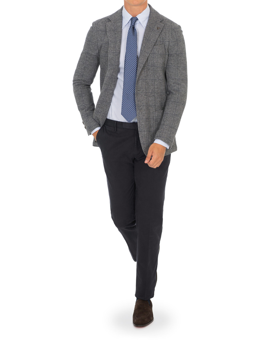 Herren | Sakkos | Canali | Glencheck Jersey Blazer Grey Melange