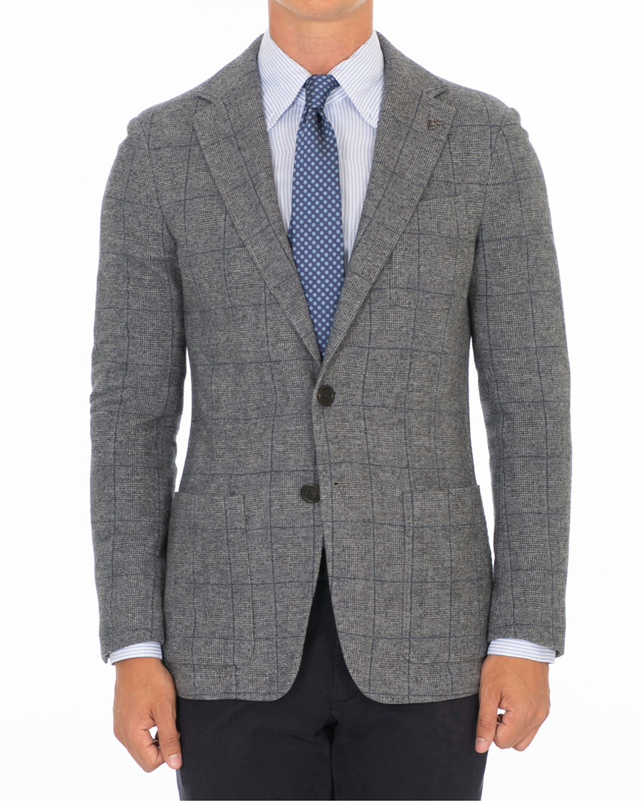 Herren | Sakkos | Canali | Glencheck Jersey Blazer Grey Melange