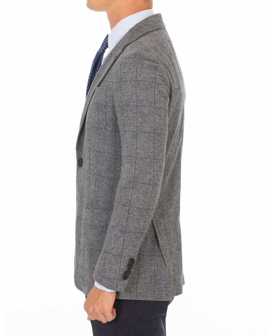 Herren | Sakkos | Canali | Glencheck Jersey Blazer Grey Melange