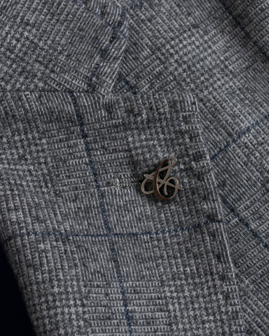 Herren | Sakkos | Canali | Glencheck Jersey Blazer Grey Melange