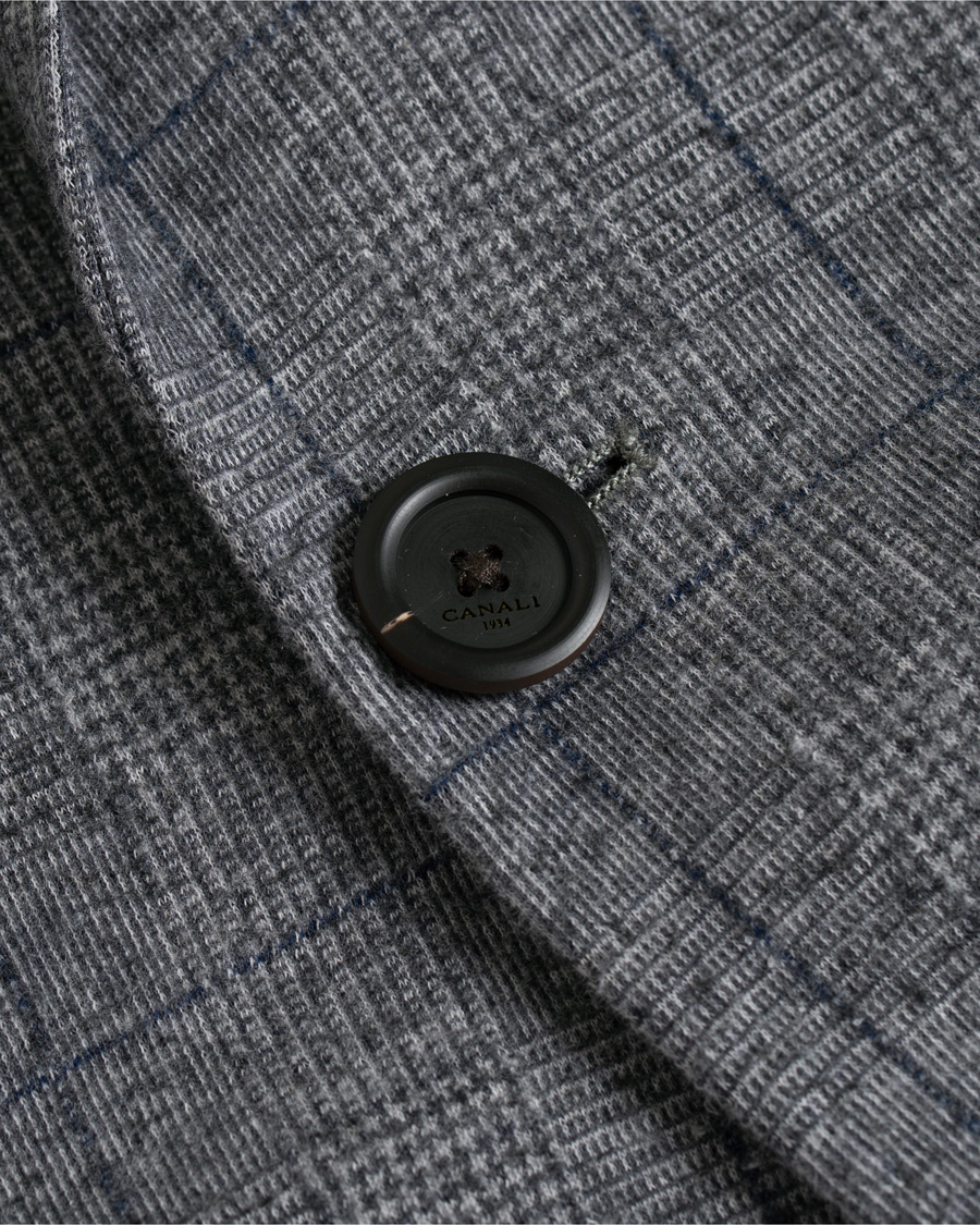 Herren | Sakkos | Canali | Glencheck Jersey Blazer Grey Melange