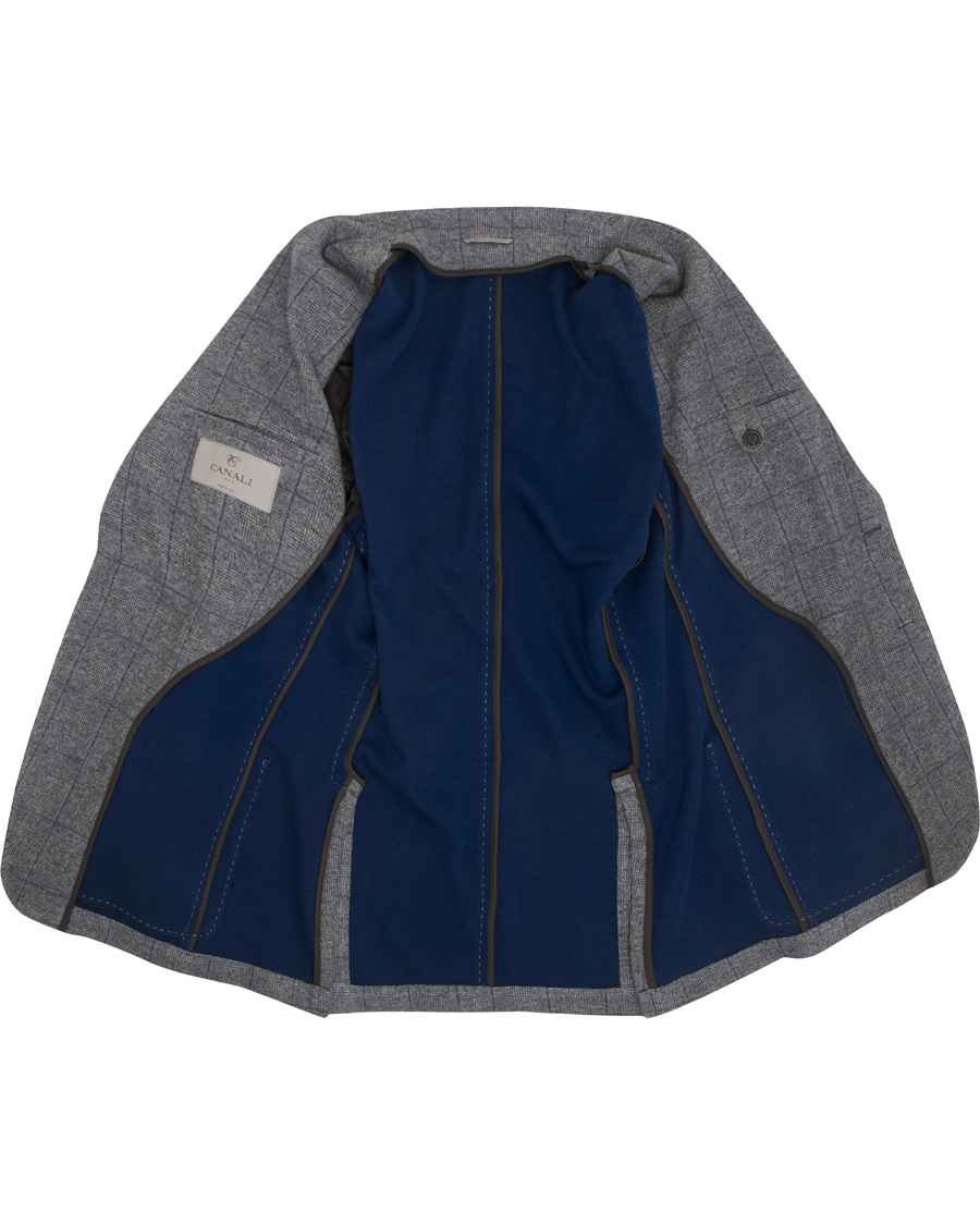 Herren | Sakkos | Canali | Glencheck Jersey Blazer Grey Melange
