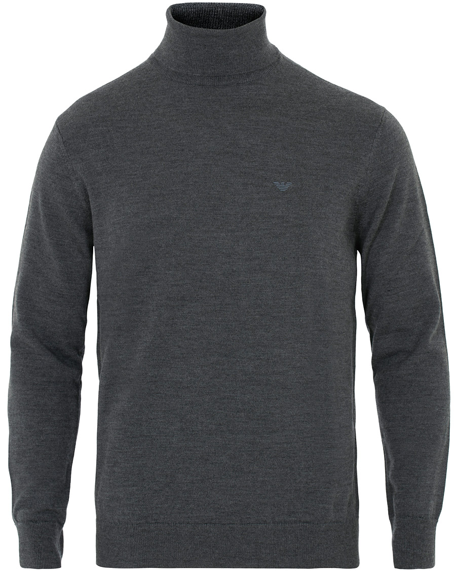Herren | Pullover | Emporio Armani | Virgin Wool Polo Grey Melange