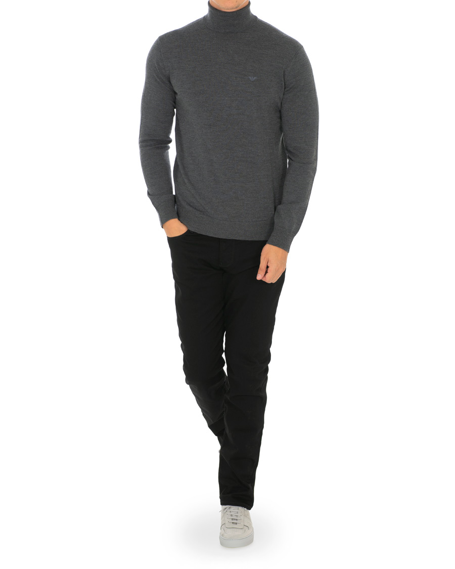 Herren | Pullover | Emporio Armani | Virgin Wool Polo Grey Melange
