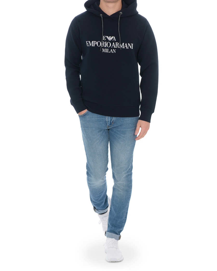Herren | Pullover | Emporio Armani | Logo Hoodie Navy