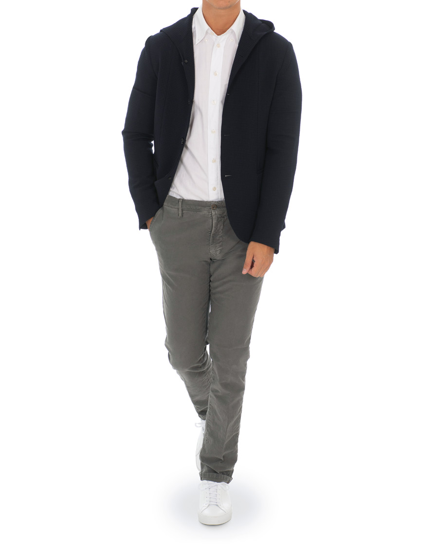 Herren | Sakkos | Emporio Armani | Structured Knitted Blazer Hoodie Navy