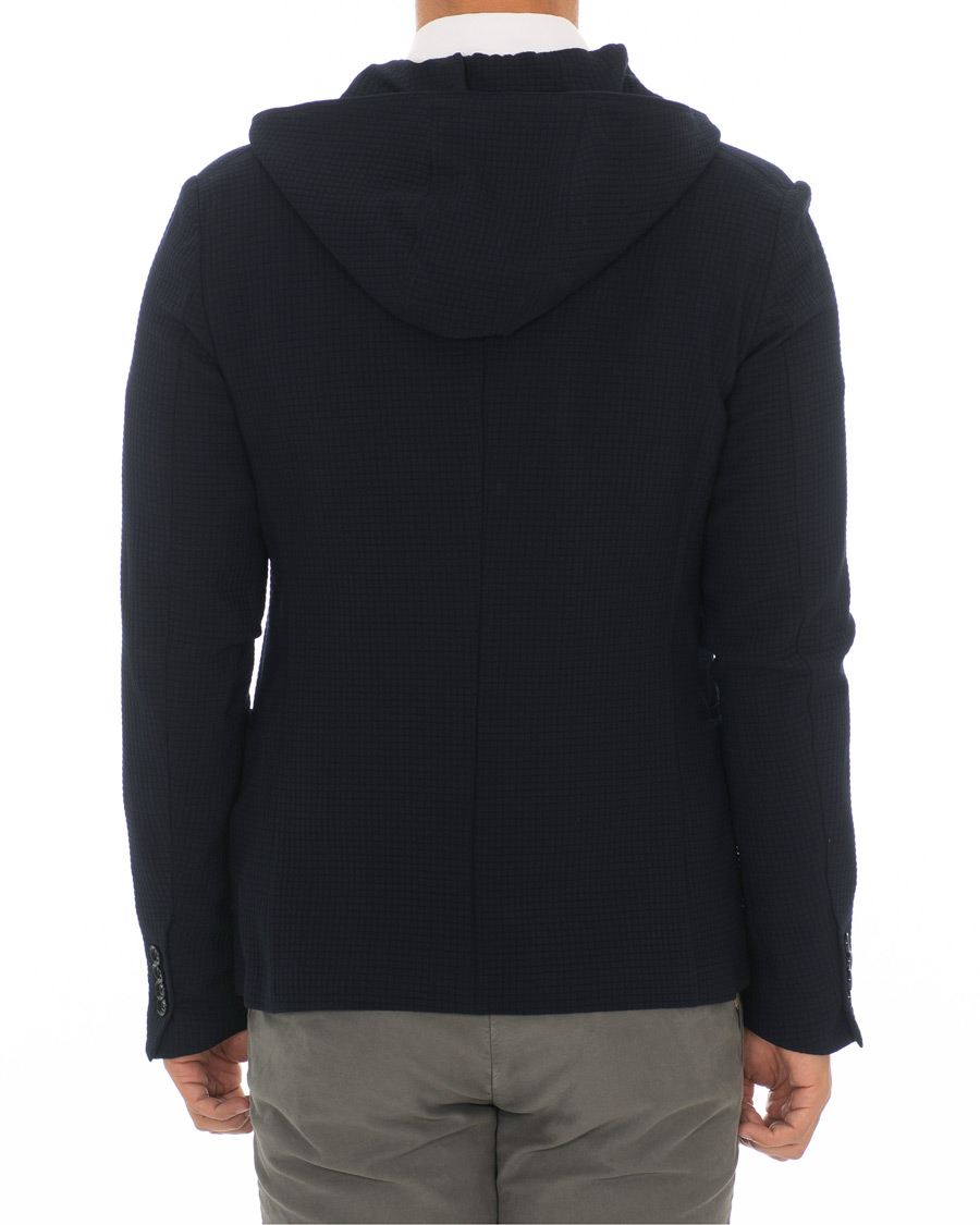 Herren | Sakkos | Emporio Armani | Structured Knitted Blazer Hoodie Navy