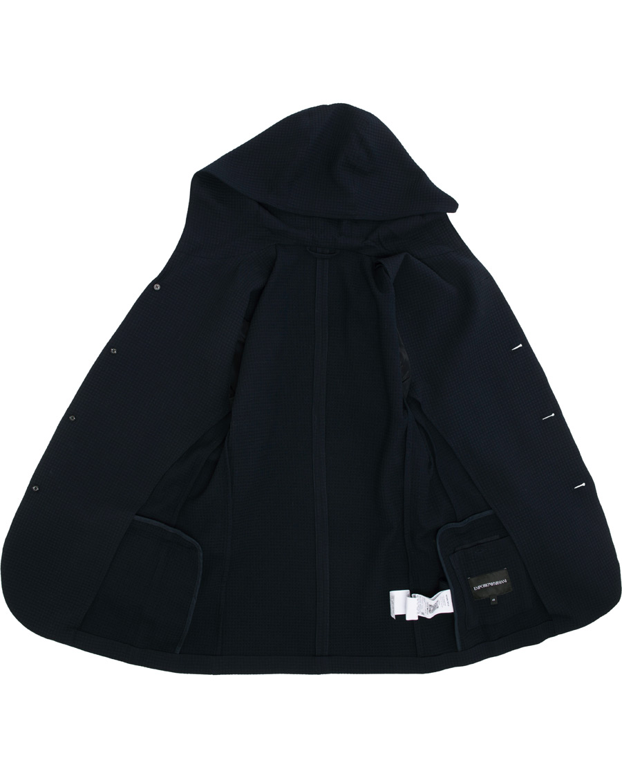 Herren | Sakkos | Emporio Armani | Structured Knitted Blazer Hoodie Navy