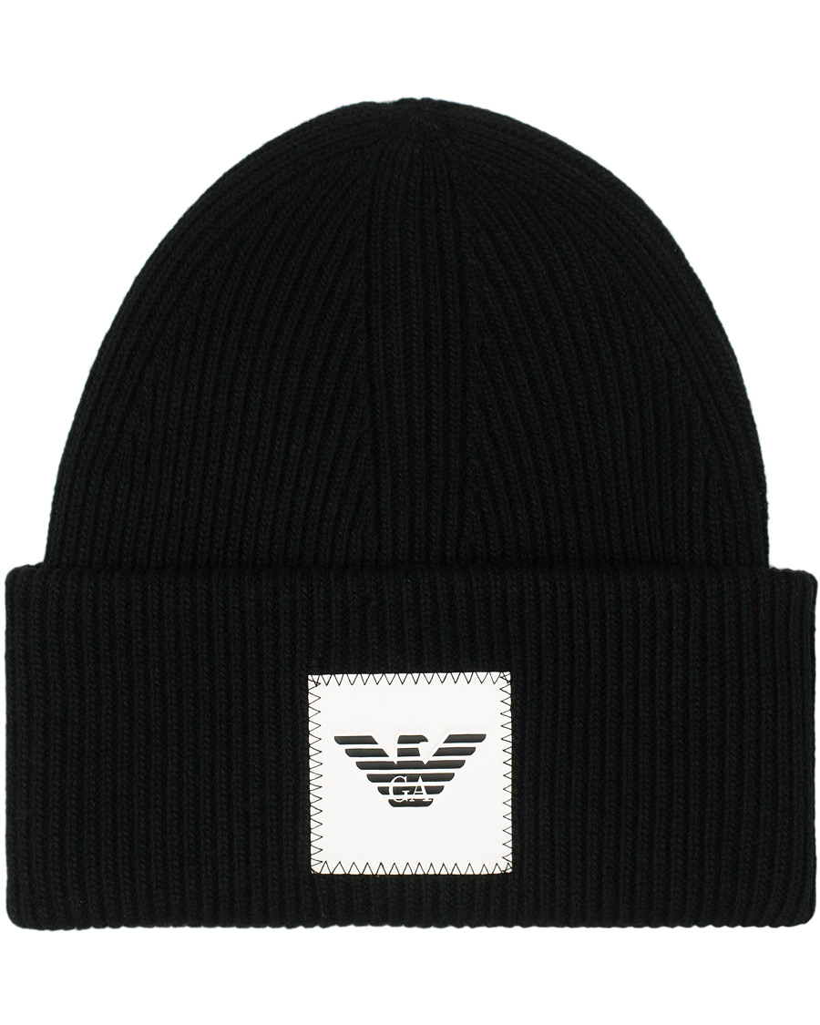 Herren | Emporio Armani Logo Beanie Black | Emporio Armani | Logo Beanie Black