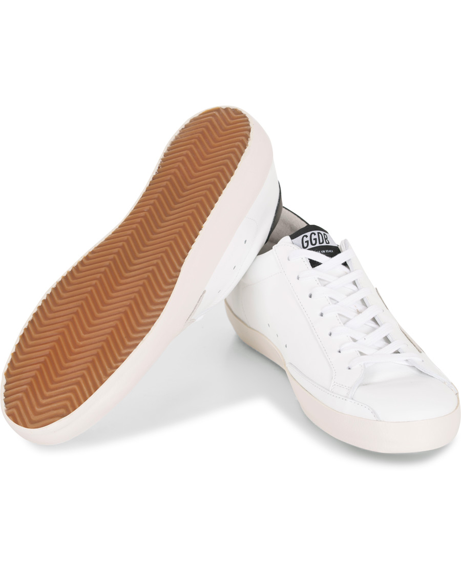 Herren | Golden Goose Deluxe Brand Black/Gold Lettering Superstar Sneaker White Calf | Golden Goose | Deluxe Brand Black/Gold Lettering Superstar Sneaker White Calf