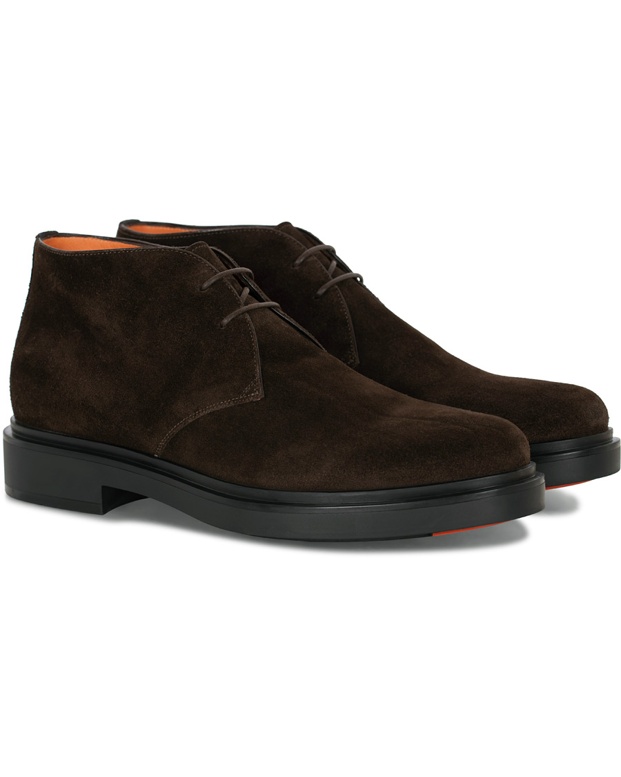 Herren | Santoni Wembley  Chukka Boot Dark Brown Suede | Santoni | Wembley  Chukka Boot Dark Brown Suede