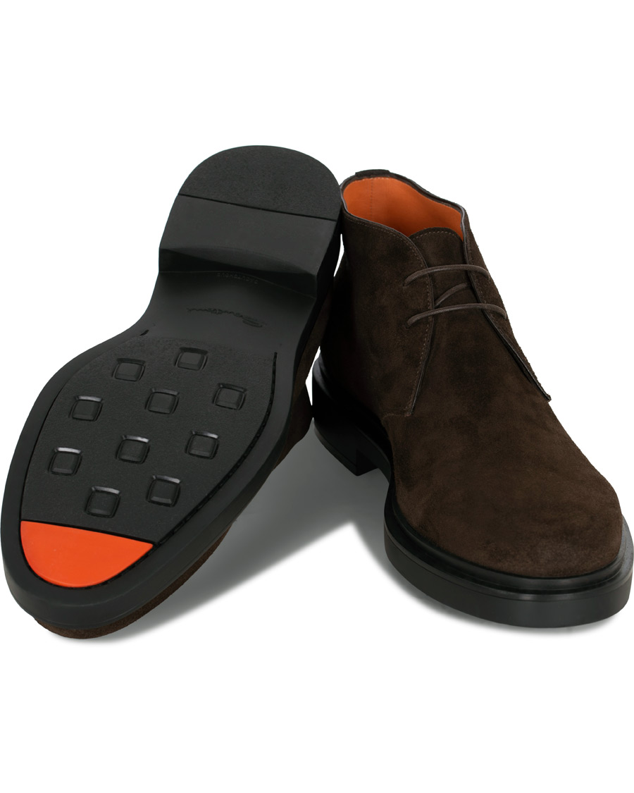 Herren | Santoni Wembley Chukka Boot Dark Brown Suede | Santoni | Wembley Chukka Boot Dark Brown Suede