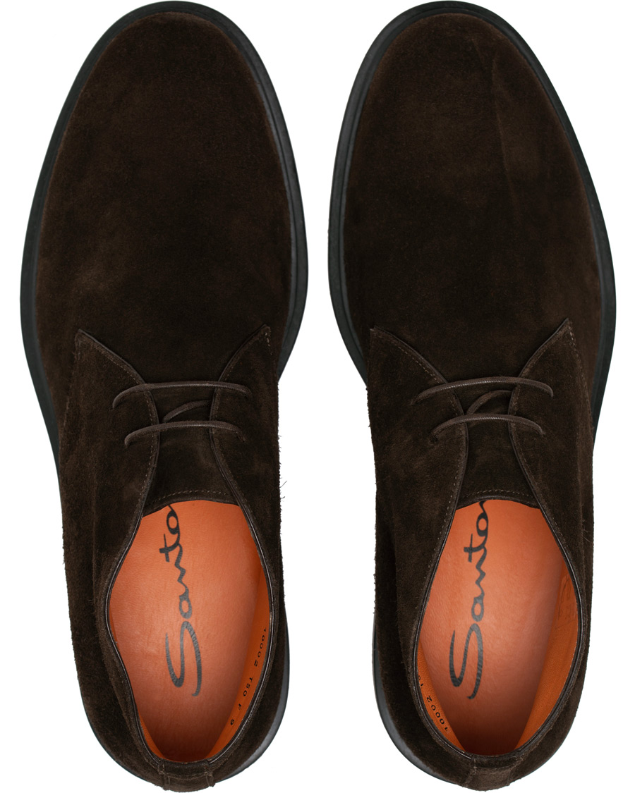 Herren | Santoni Wembley Chukka Boot Dark Brown Suede | Santoni | Wembley Chukka Boot Dark Brown Suede