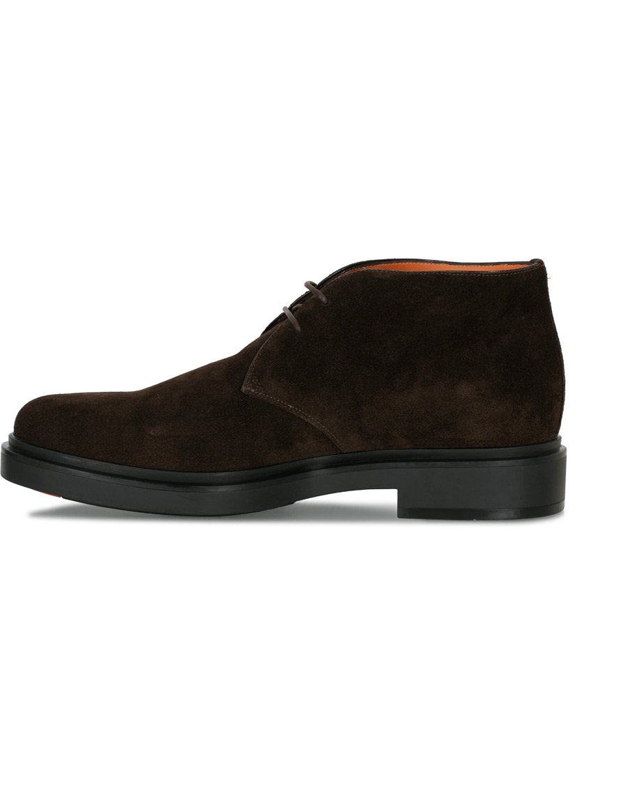 Herren | Santoni Wembley Chukka Boot Dark Brown Suede | Santoni | Wembley Chukka Boot Dark Brown Suede