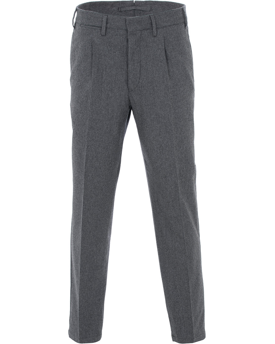 Herren | Hosen | The Gigi | Tonga Stretch Flannel Pleated Trousers Grey