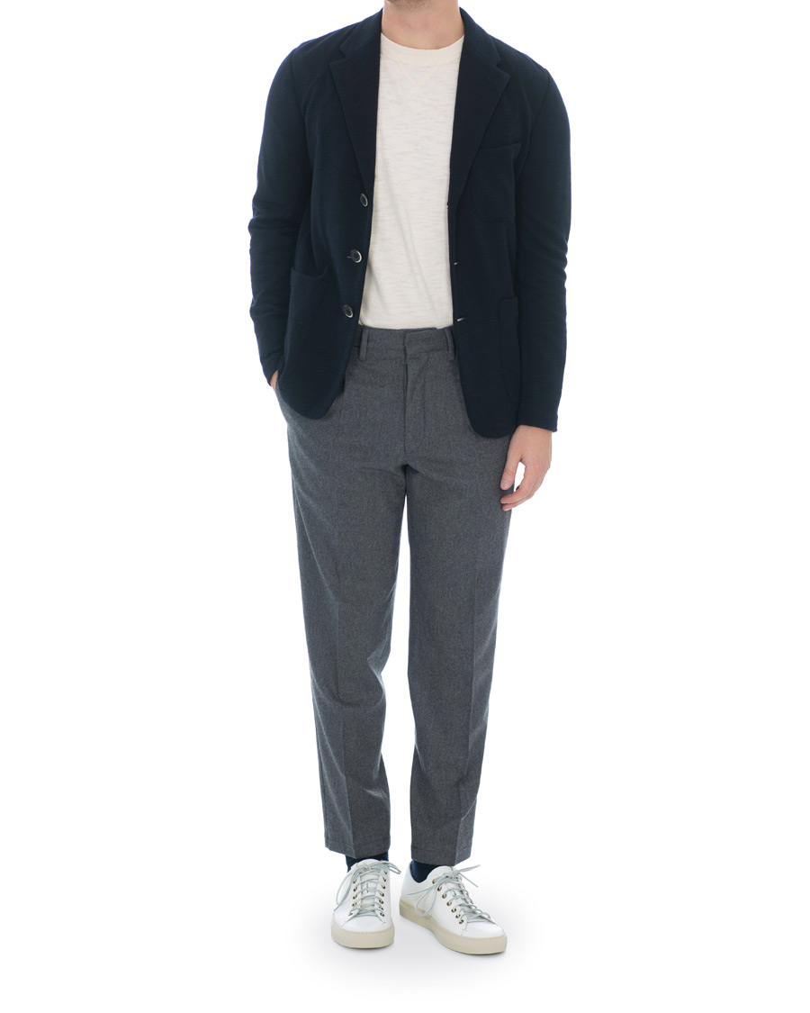 Herren | Hosen | The Gigi | Tonga Stretch Flannel Pleated Trousers Grey