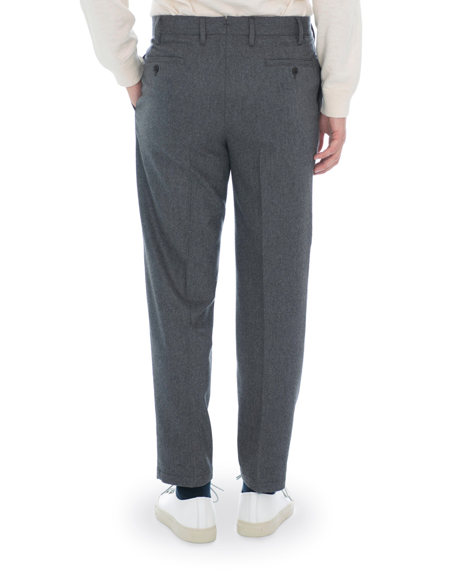 Herren | Hosen | The Gigi | Tonga Stretch Flannel Pleated Trousers Grey
