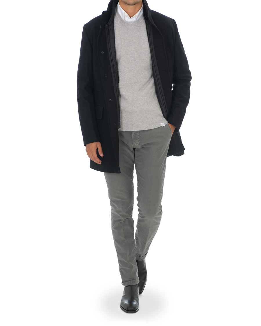 Herren | Jacken | J.Lindeberg | Kali Compact Melton Stand Up Collar Coat Black