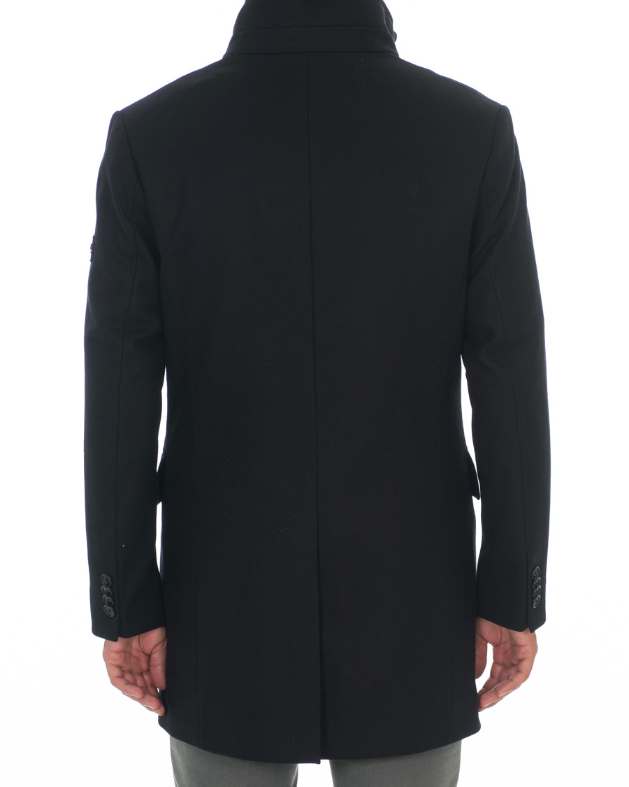 Herren | Jacken | J.Lindeberg | Kali Compact Melton Stand Up Collar Coat Black