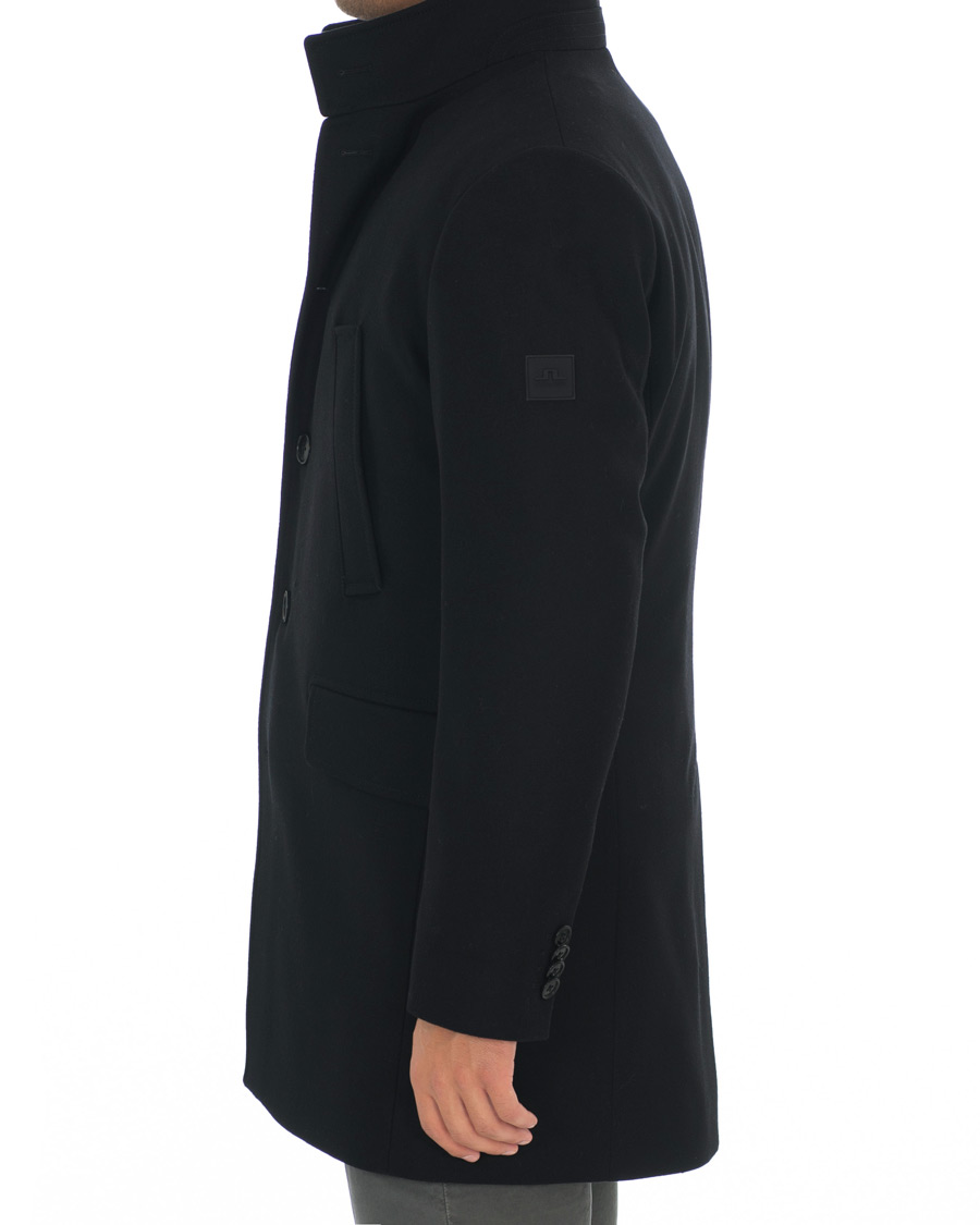 Herren | Jacken | J.Lindeberg | Kali Compact Melton Stand Up Collar Coat Black