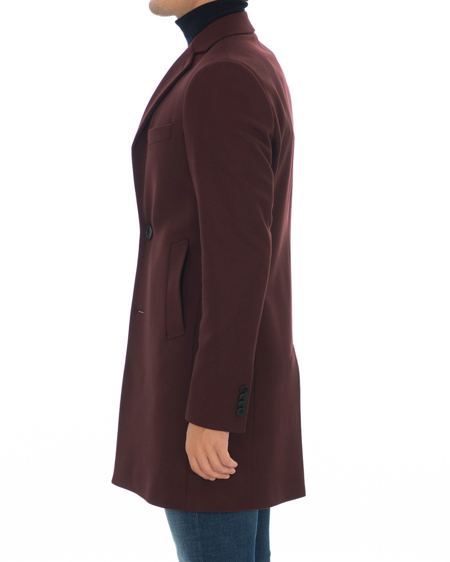 Herren | Jacken | J.Lindeberg | Wolger Compact Melton Coat Wine Red
