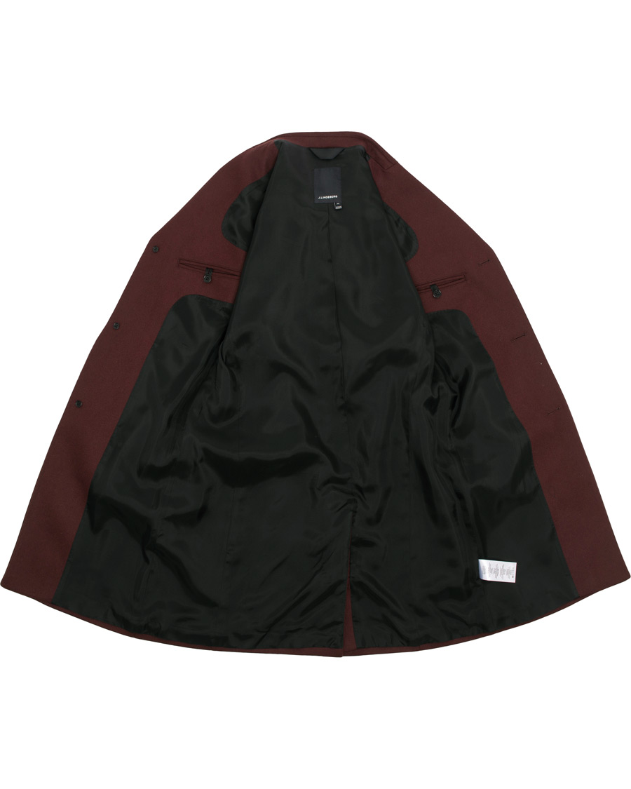 Herren | Jacken | J.Lindeberg | Wolger Compact Melton Coat Wine Red