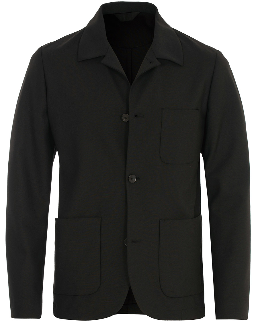Herren | Hemden | J.Lindeberg | Oxford Sport Stretch Wool Overshirt Black
