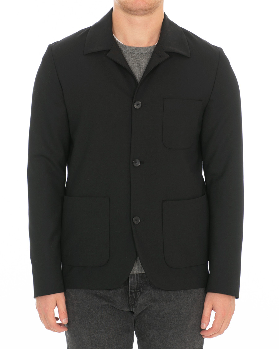 Herren | Hemden | J.Lindeberg | Oxford Sport Stretch Wool Overshirt Black