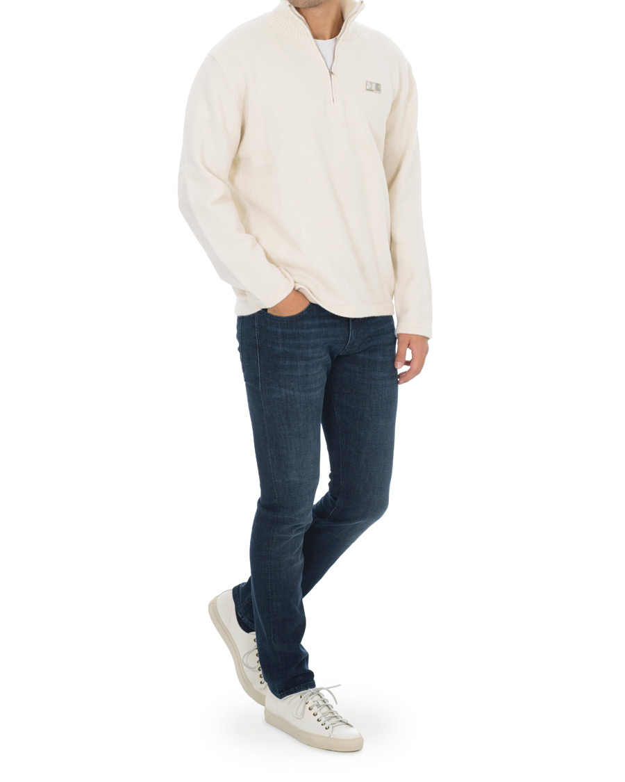 Herren | Pullover | Maison Kitsuné | Wool/Cashmere Zip Collar Pullover Ecru