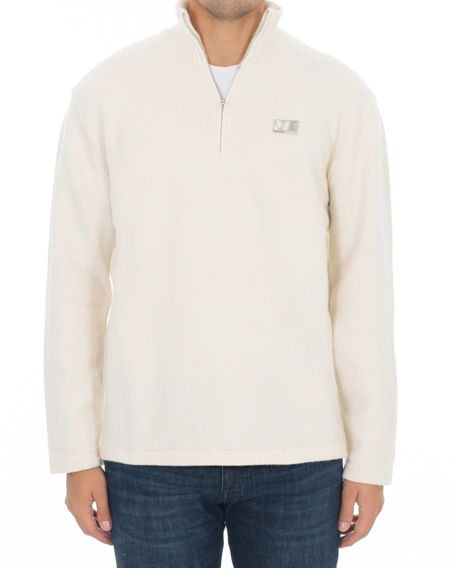 Herren | Pullover | Maison Kitsuné | Wool/Cashmere Zip Collar Pullover Ecru