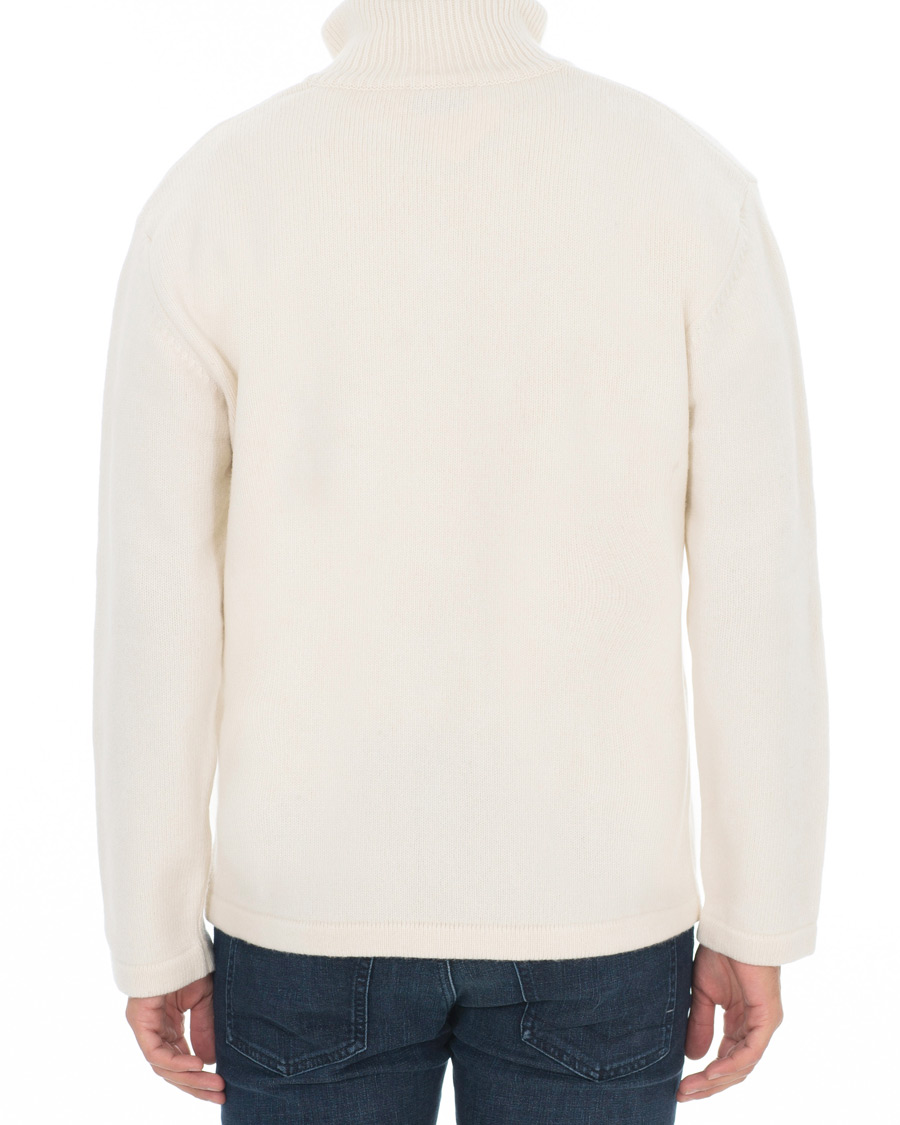 Herren | Pullover | Maison Kitsuné | Wool/Cashmere Zip Collar Pullover Ecru