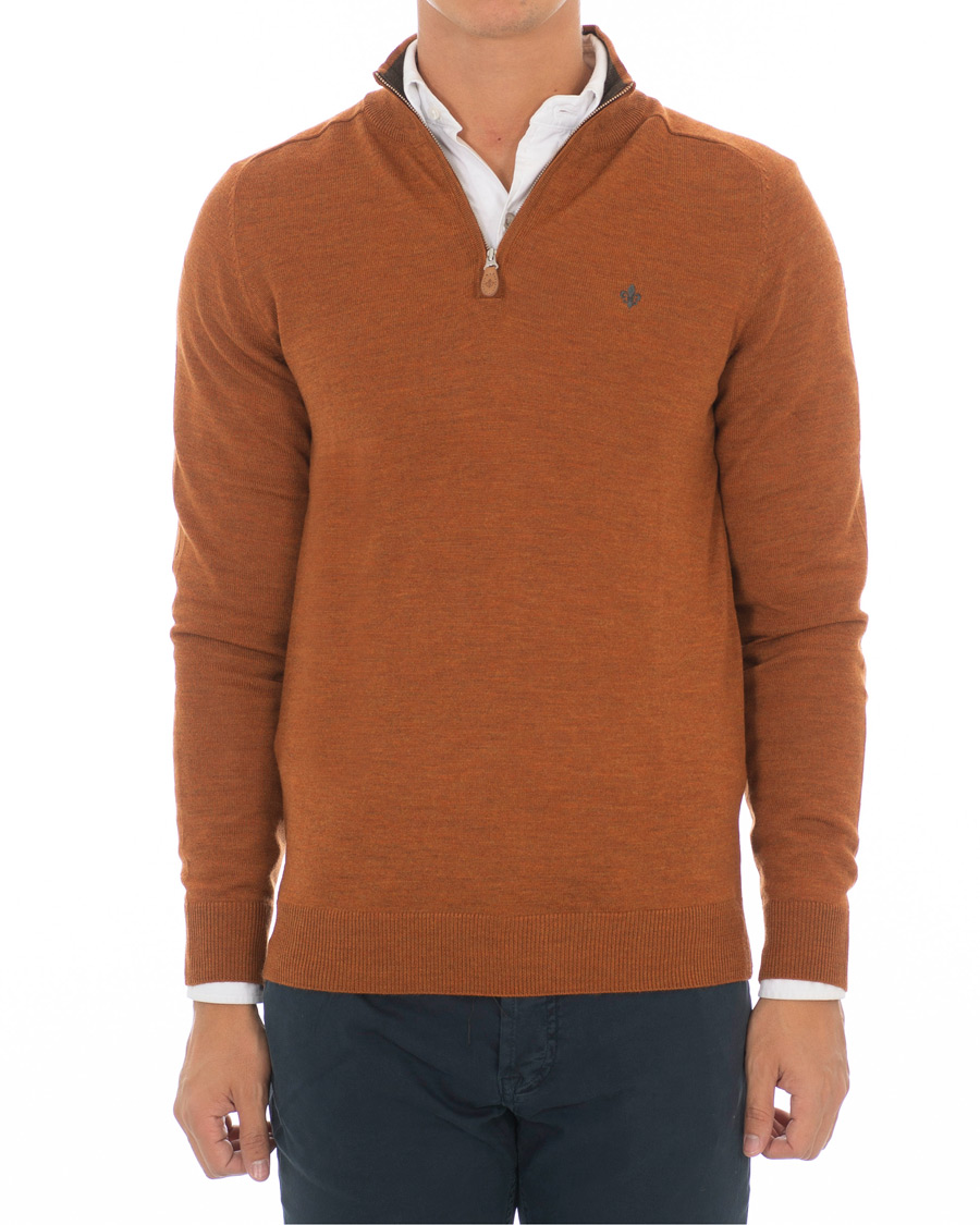 Herren | Pullover | Morris | John Merino Half Zip Camel