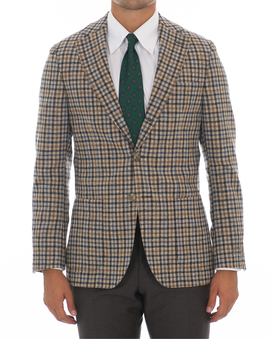 Herren | Sakkos | Morris Heritage | John Colour Check Wool Blazer Brown