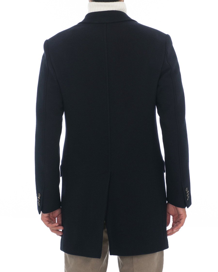 Herren | Jacken | Morris Heritage | Structured Wool Peak Lapel Coat Navy