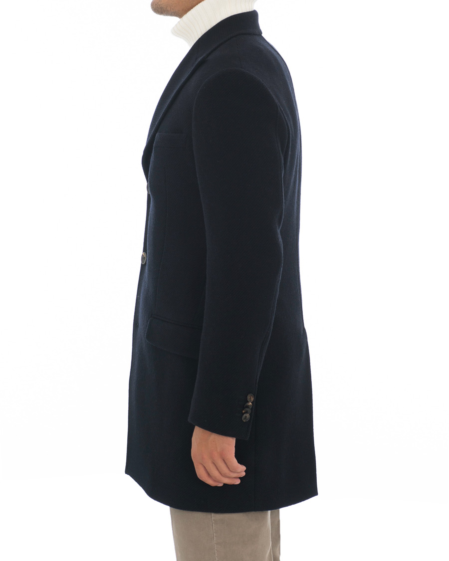 Herren | Jacken | Morris Heritage | Structured Wool Peak Lapel Coat Navy